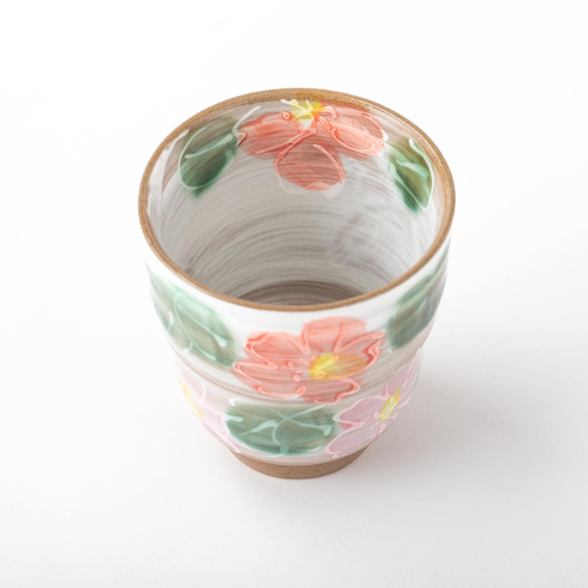 手描き 赤桜 湯呑