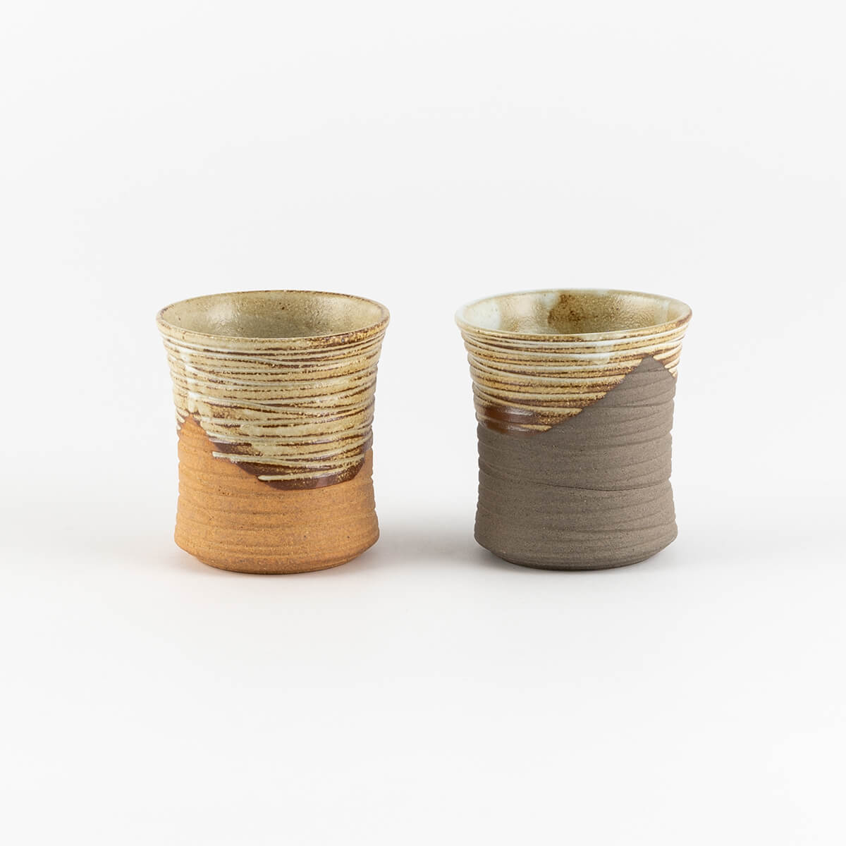【50%OFF】蔵出し KURADASHI 線彫焼酎ペアーカップ(black & brown)