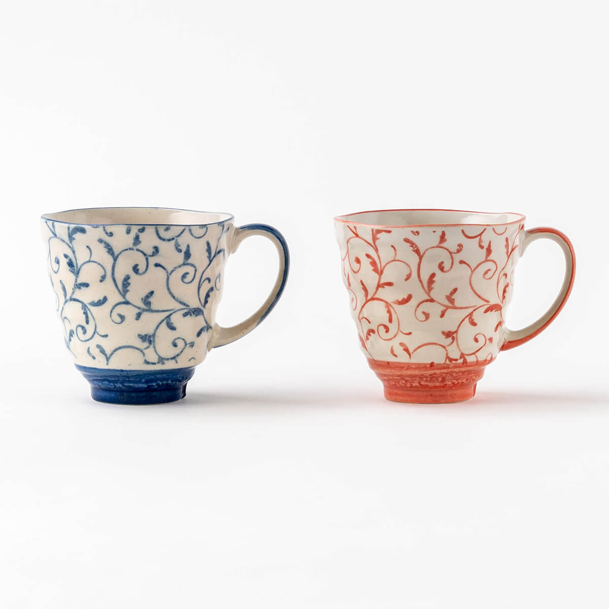 特価品 万葉庵オリジナル 粉引唐草(こびきからくさ)軽々マグペア