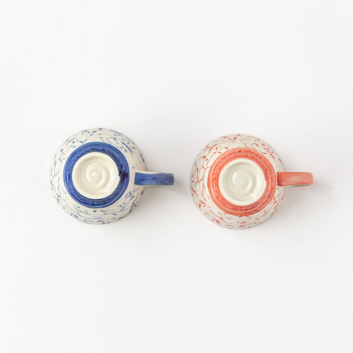特価品 万葉庵オリジナル 粉引唐草(こびきからくさ)軽々マグペア