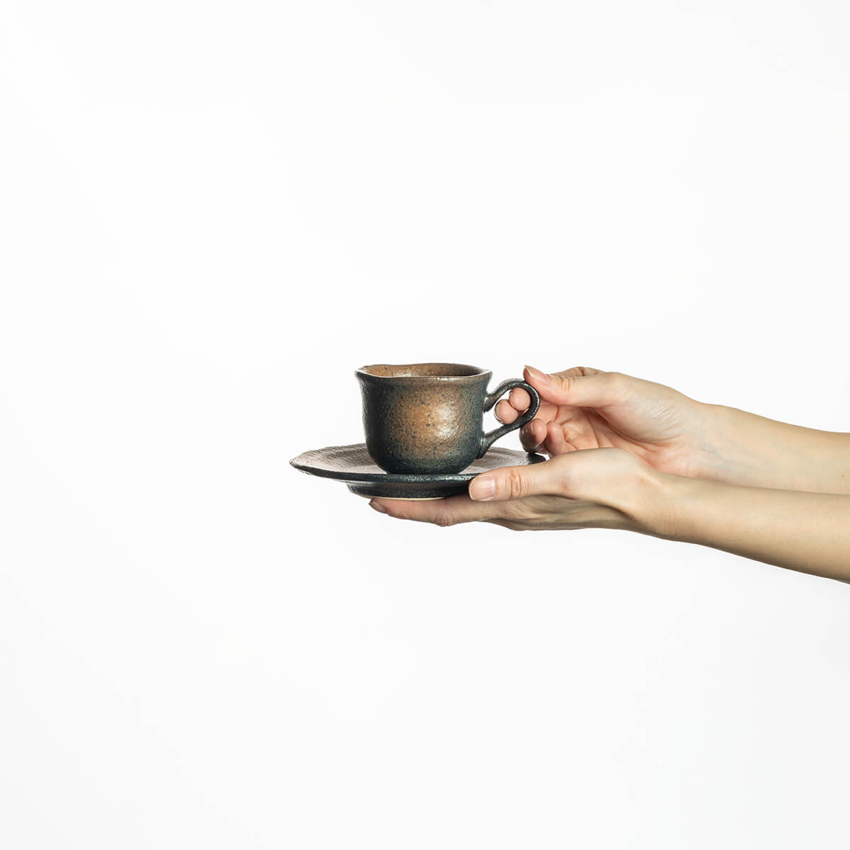 【20%OFF】蔵出し 黒備前コーヒーカップセット(ペア)