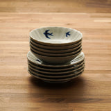 【新着】ツバメ柄 取り鉢 取り皿 豆皿 茶碗 2人用 ペアセット 8枚セット  食器セット ブルーバード カフェ風