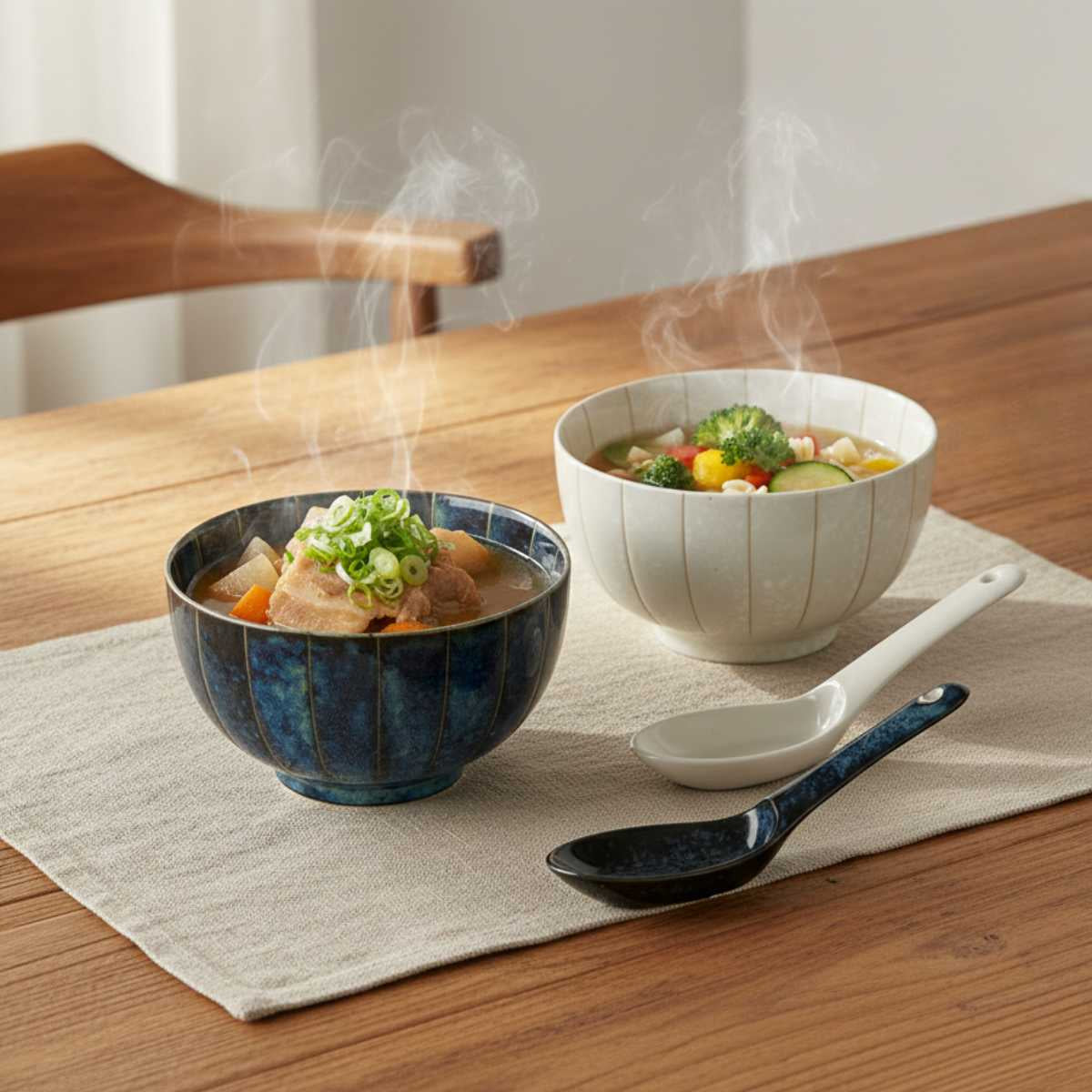 27%OFF】特価品 十草 ぬくもり汁椀ペア（レンゲ付き） – 陶土う庵