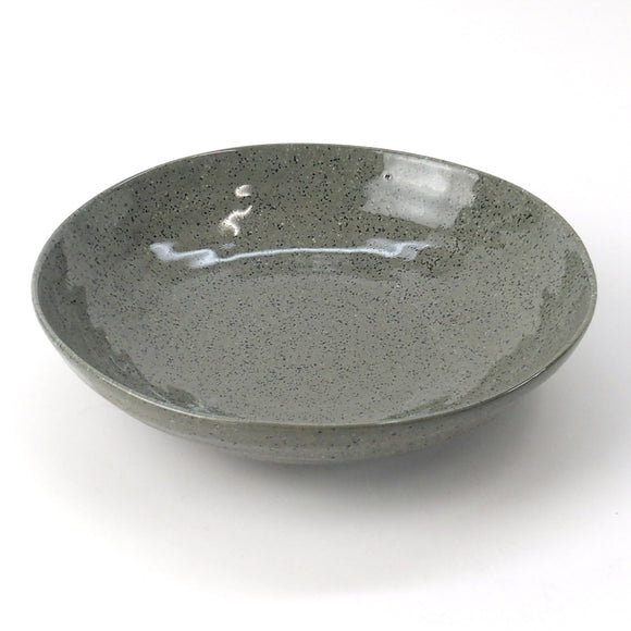 めぐり陶器　色釉シリーズ　薄墨　7.0寸深皿