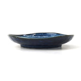 めぐり陶器　色釉シリーズ　紺青　5.0寸皿