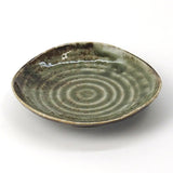 めぐり陶器　色釉シリーズ　深緑　3.5寸小皿
