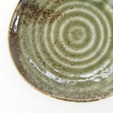 めぐり陶器　色釉シリーズ　深緑　3.5寸小皿