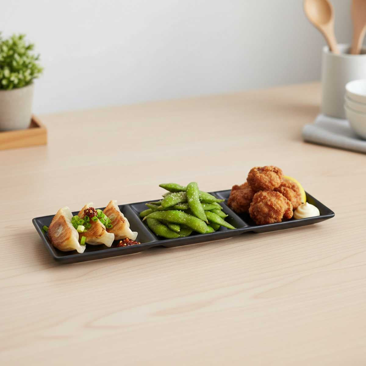 【71%OFF 数量限定】黒艶消し（マット）３連皿