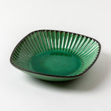 黒土化粧しのぎ　6.5角鉢（ホワイト/グリーン/ブルー）