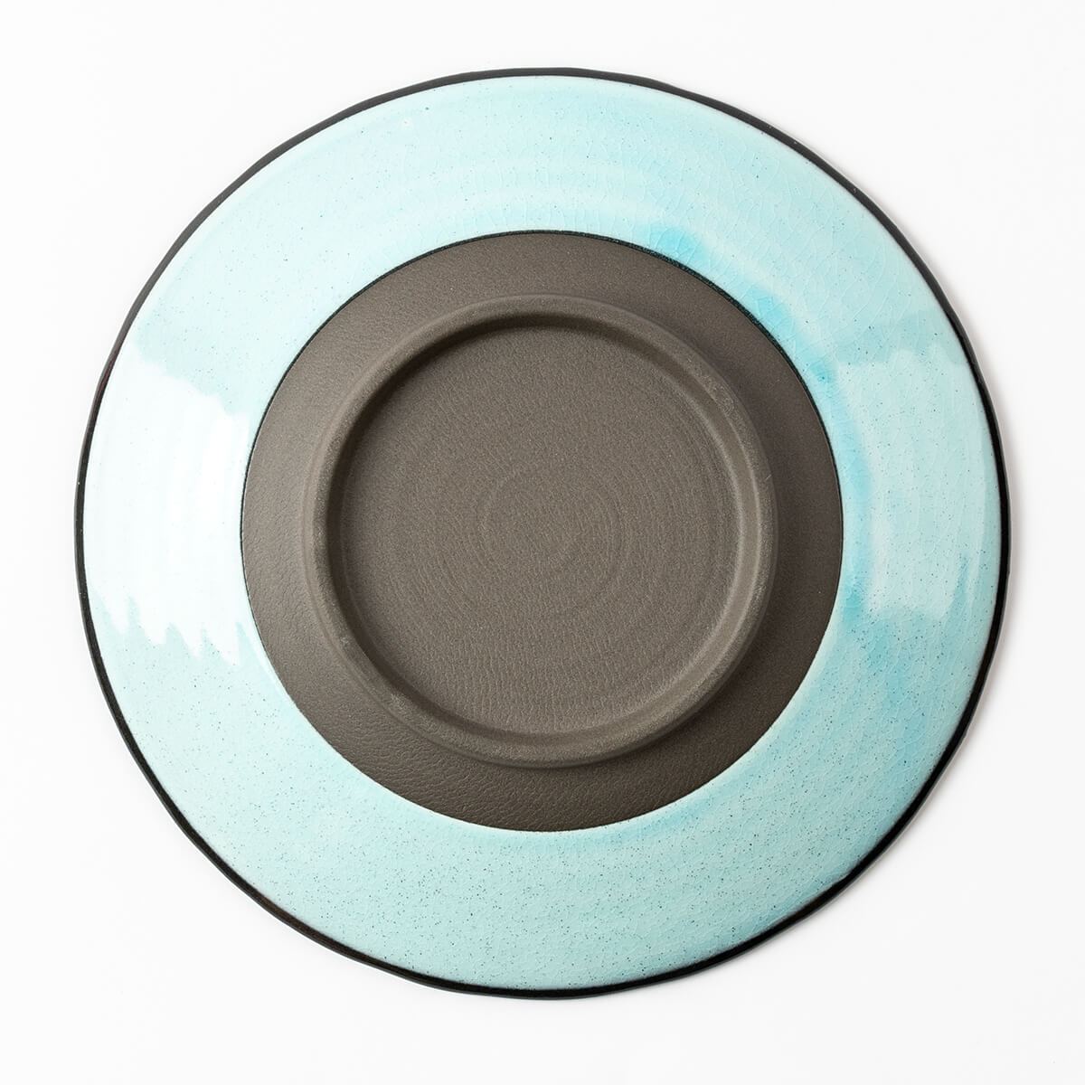 黒土化粧しのぎ　7.0皿（ホワイト/グリーン/ブルー）