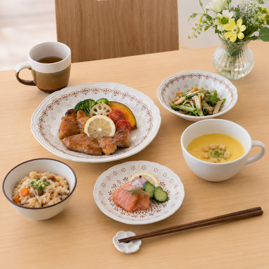 美濃焼 花レースのおうちカフェ 6点セット