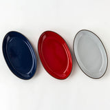 フレンチグリル オーバルグラタン皿3個セット 大きめ レッド/ホワイト/ブルー　