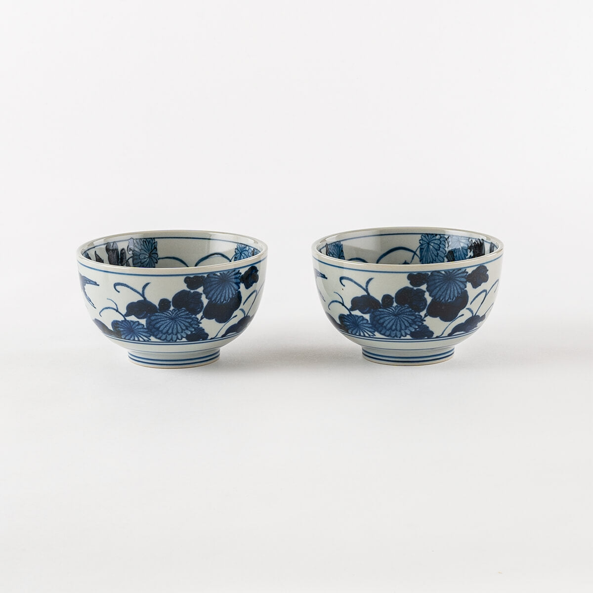 35%OFF】特価品 古染菊花鳥小丼ペアセット – 陶土う庵