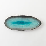 藍染スカイ　葉型楕円皿