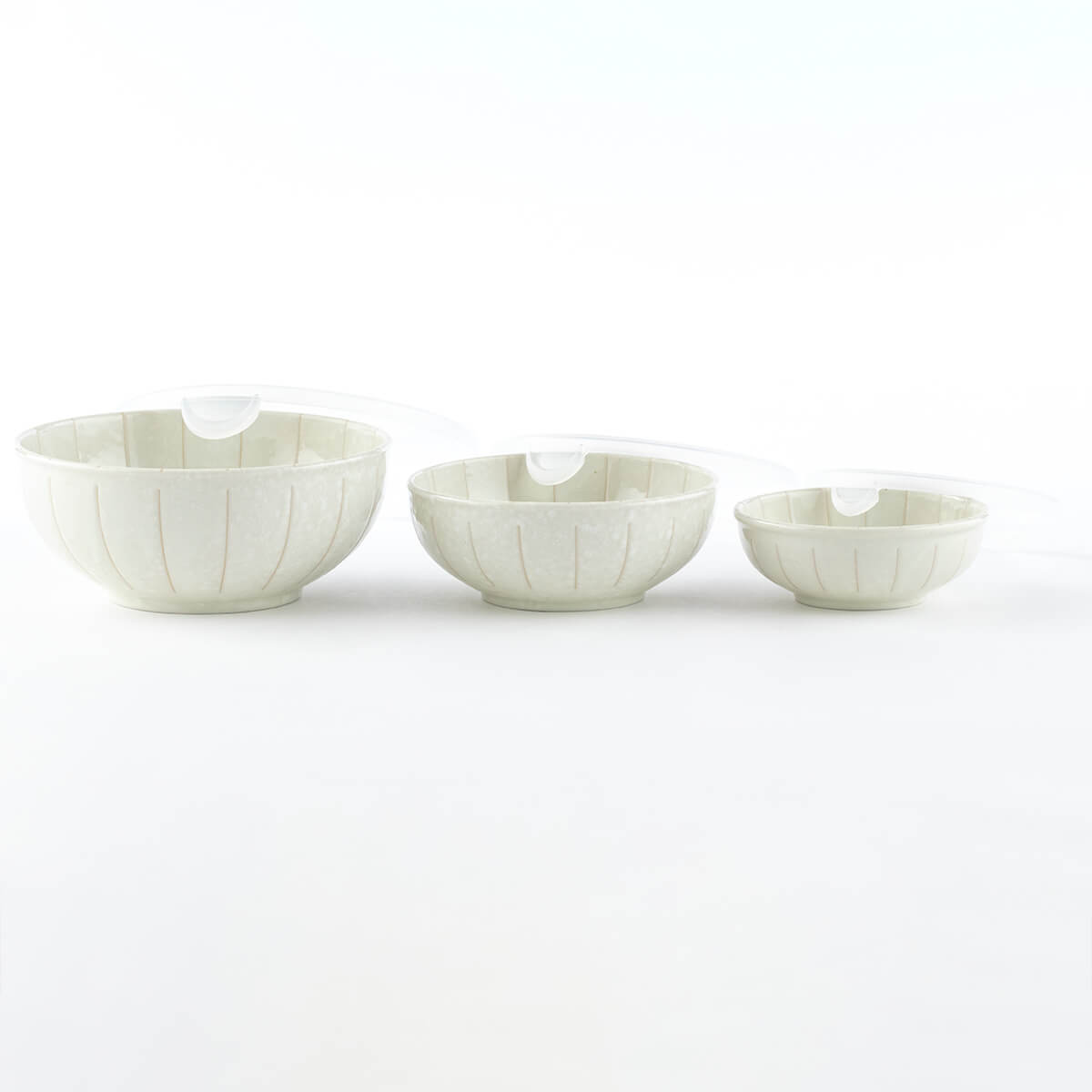 便利なノンラップ鉢3点セット菊十草（白） – 陶土う庵