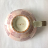 特価品　かわいい手描きスープカップ　桜色格子