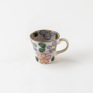手描き　紫桜　マグカップ