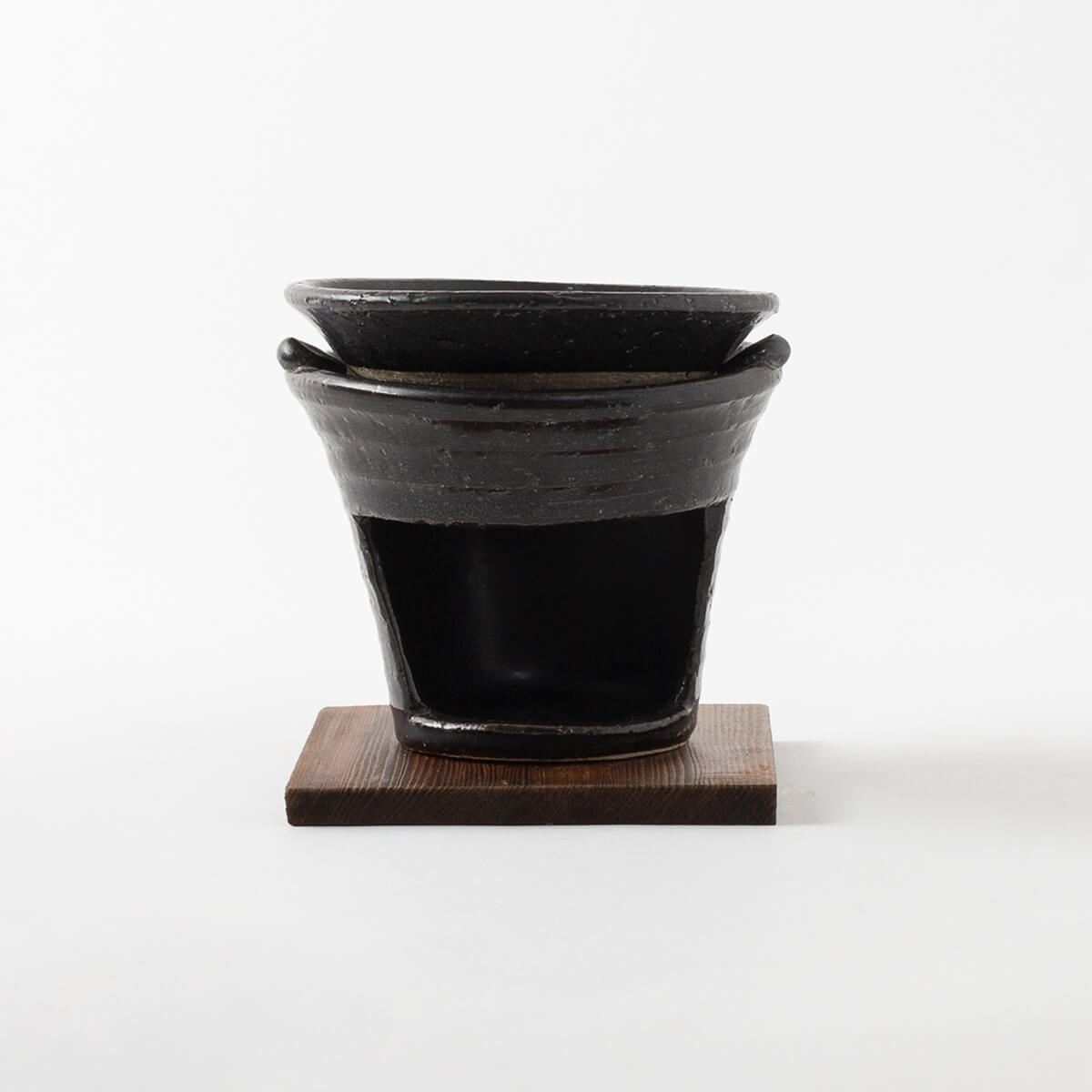 茶香炉 黒いぶし – 陶土う庵