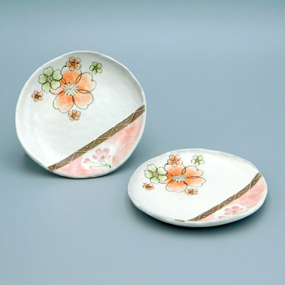 桜景色丸皿２枚セット