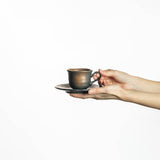 蔵出し　黒備前コーヒーカップセット（ペア）
